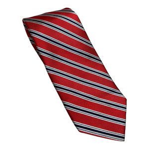 TIE Bar Silk Striped Tie 3.5” x 64" Work Business Bright USA Men Blue Black